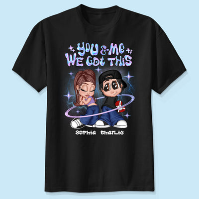 Y2K Couple Hologram Pattern Personalized Shirt, Gift For Him Gift For Her