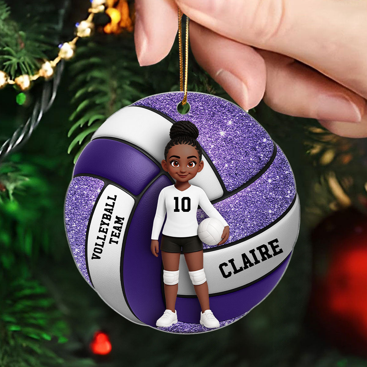 Volleyball Boy & Girl 3D Effect - Personalized Acrylic Ornament