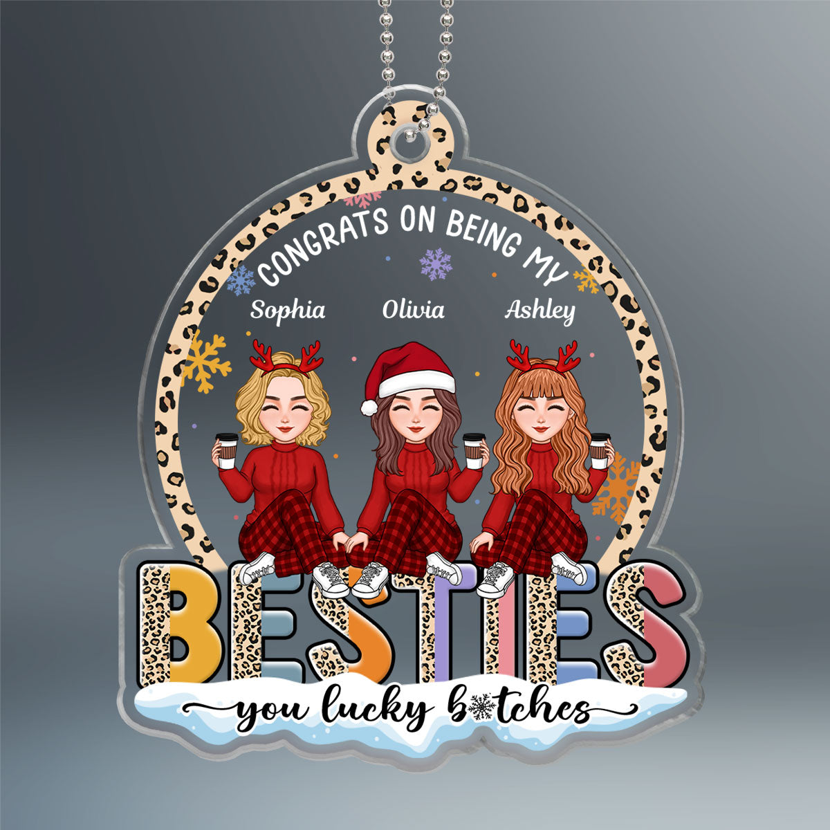 Congrats On Being My Bestie Funny Christmas Gift For Best Friends, Personalized Acrylic Ornament
