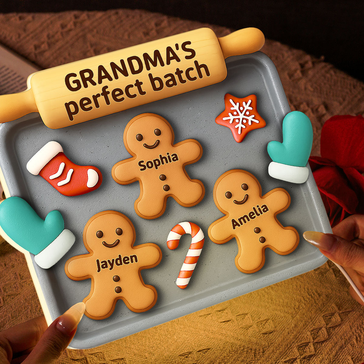 3D Effect Christmas Grandma Perfect Batch Cookies - Personalized Light Box - Gift For Grandma
