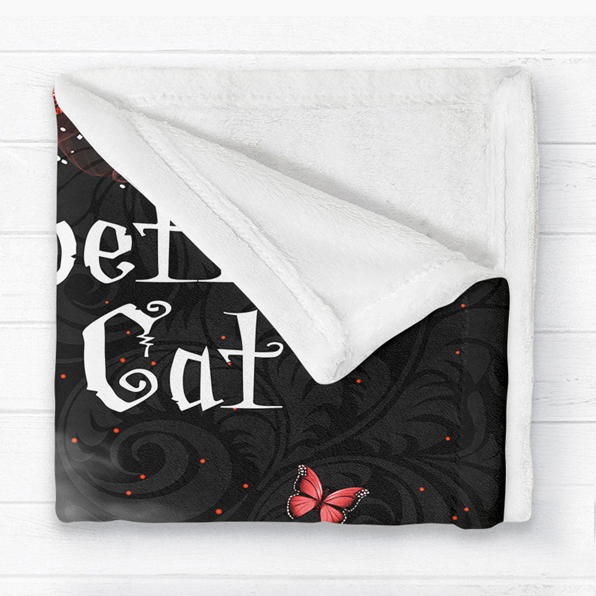 Halloween Roses Cat Mom Witch Personalized Fleece Blanket