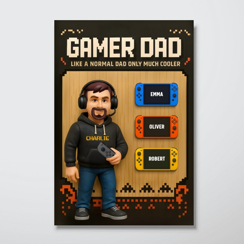 Gamer Dad Cooler Personalized Poster, Father's Day gift for Gamer Dad, Gift for Husband