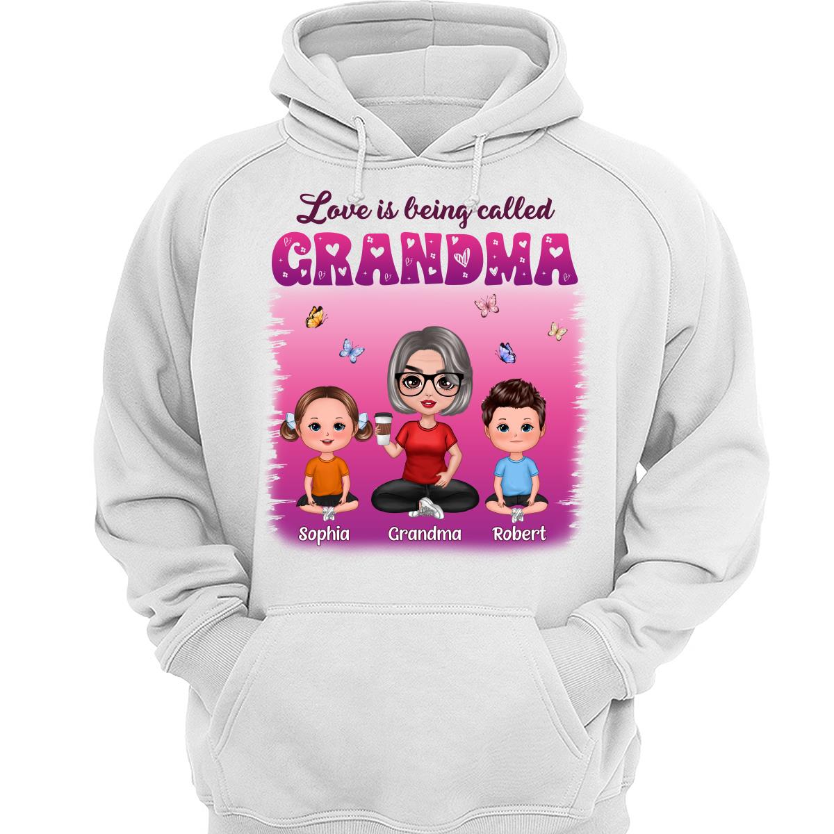 Colorful Love Is Being Call Grandma Sitting Kids Personalized Shirt