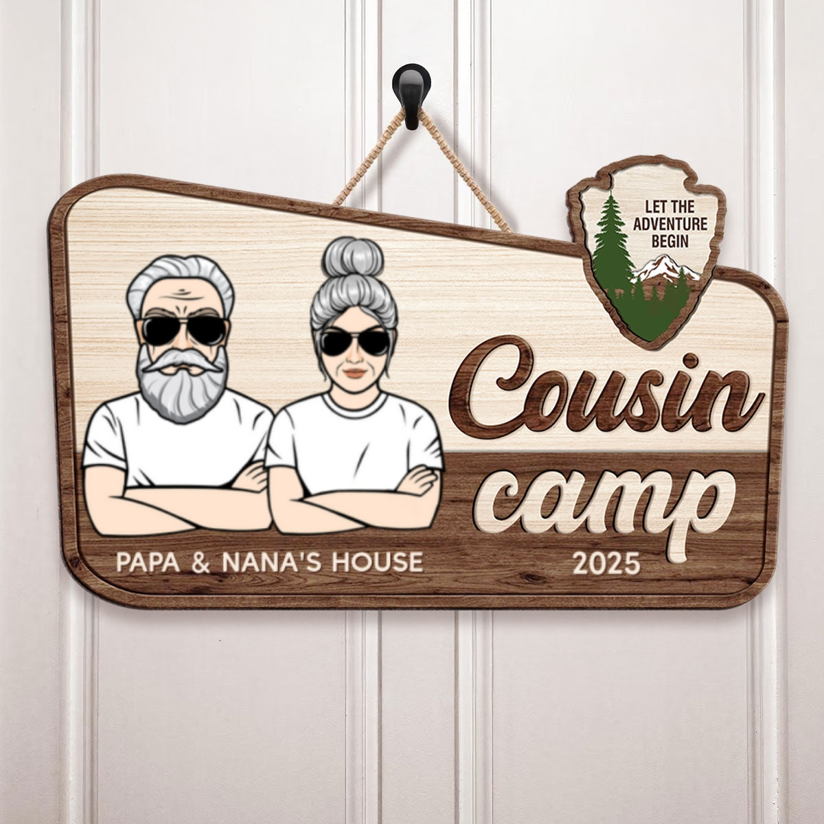 Welcome To Cousin Camp Grandparents' House Personalized Door Sign