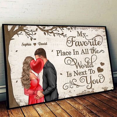 Favorite Place In The World Pregnancy Couple Personalized Poster, Gift For Him, For Her