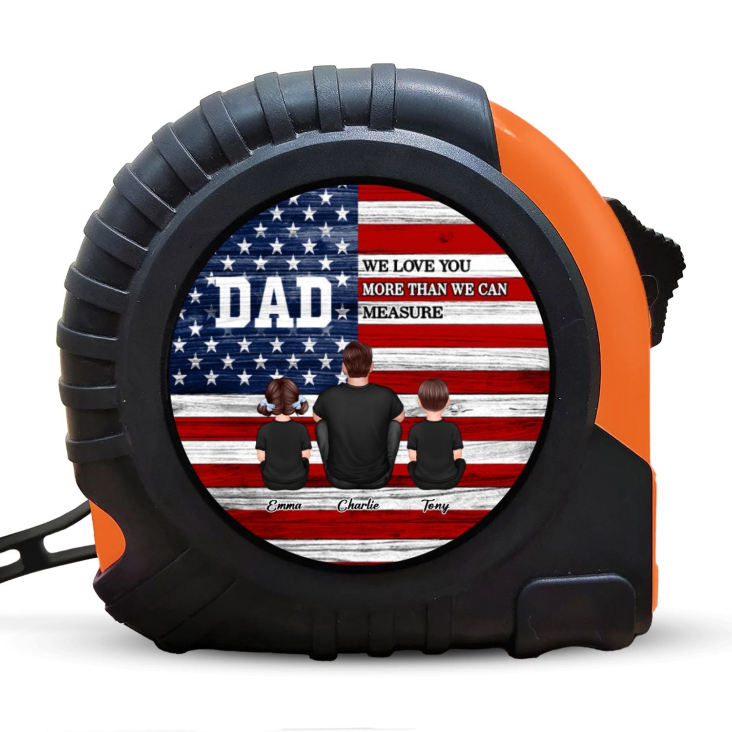 Nation Flag Dad Love You More Than We Can Measure Personalized Tape Measure| Coolest Father's Day Gift For Dad