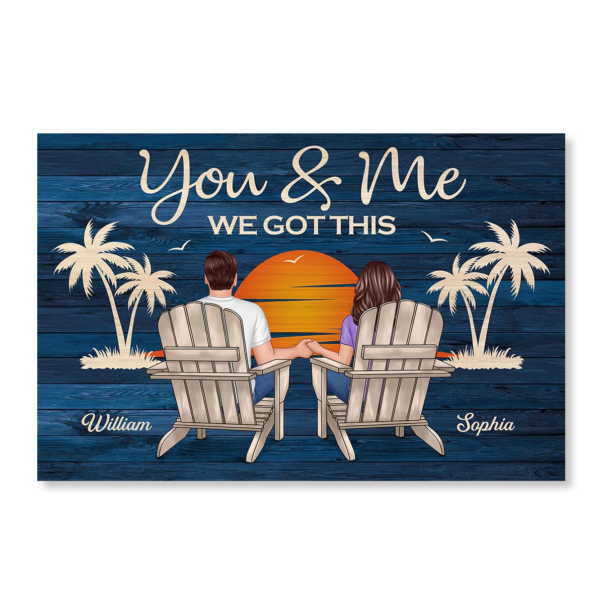 Couple Sitting You And Me We Got This Personalized Poster, Anniversary Gift For Him, Her