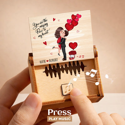 Be Mine Couple Hugging Kissing - Personalized Wooden Music Box - Valentine's Day Gift For Him, Gift For Her