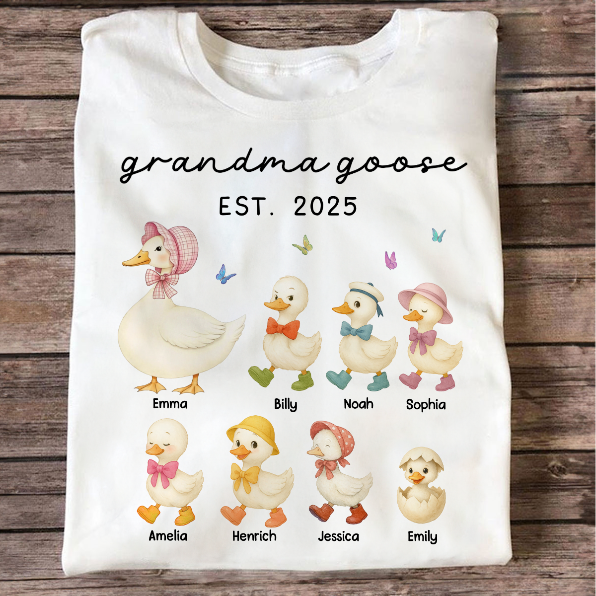Grandma Goose Mama Goose And Kids Personalized Shirt, Gift