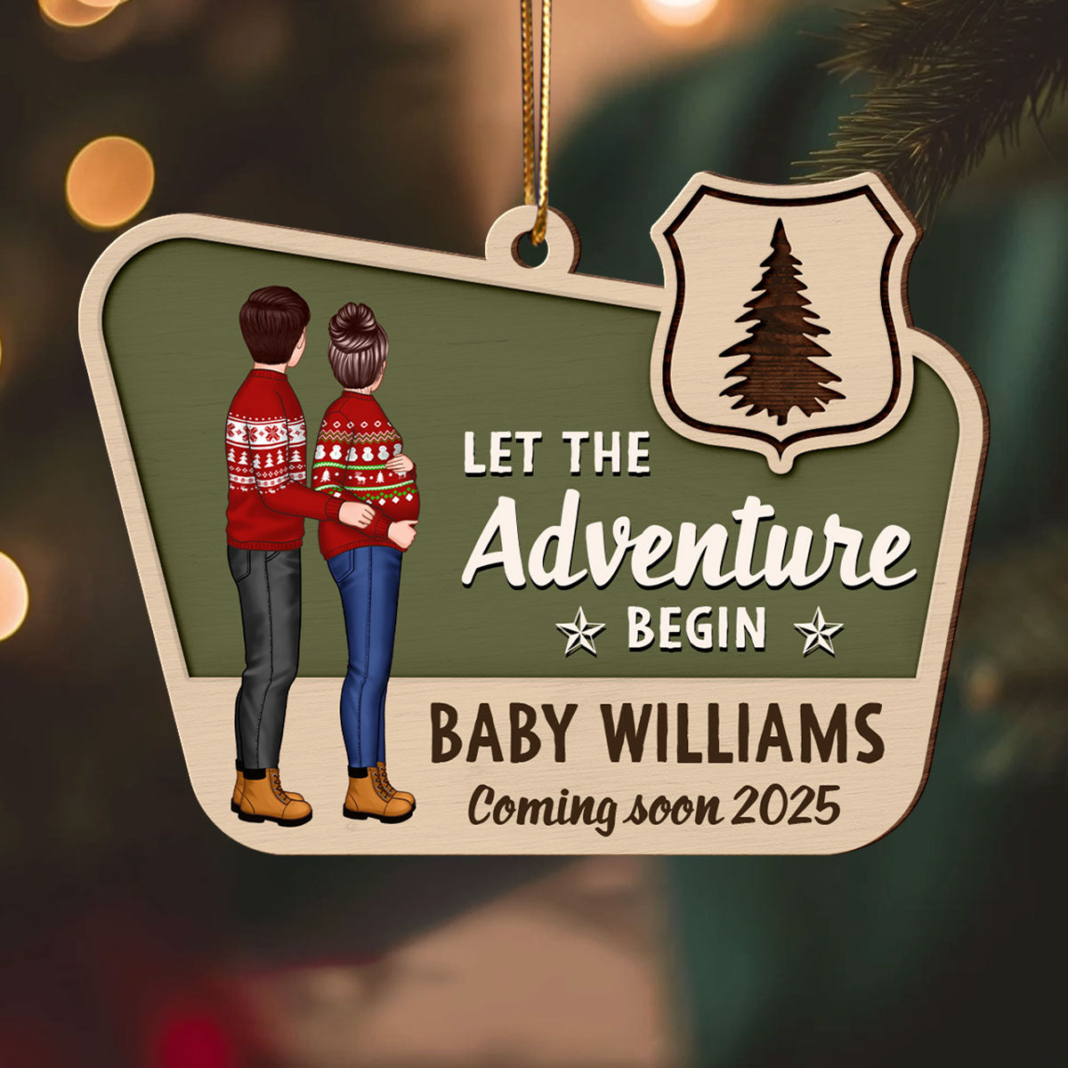 Pregnancy Announcement National Park Ornament, Expecting Ornament, Baby on the Way Camping Ornament