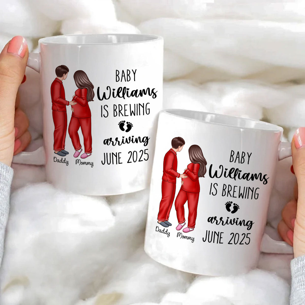 Baby Is Brewing Pregnancy Couple Personalized Mug Expecting Mom Gift, Expecting Parents Gift,  Gift