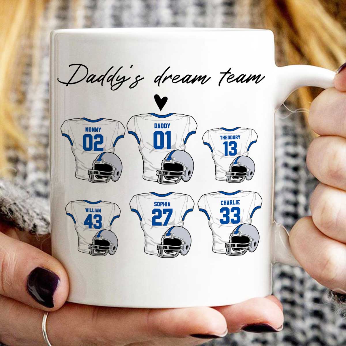 Daddy‘s Dream Team American Football Personalized Mug