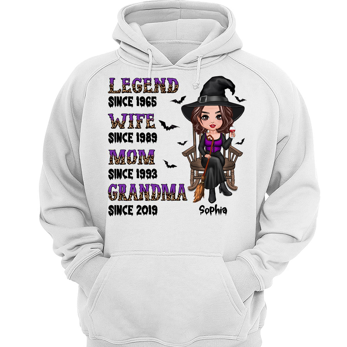 Halloween Grandma Mom Sitting Legend Personalized Shirt