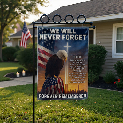 9/11 Never Forget Garden Flag, Patriot Decor, Prayer Flags, Patriotic Flags, USA Flag