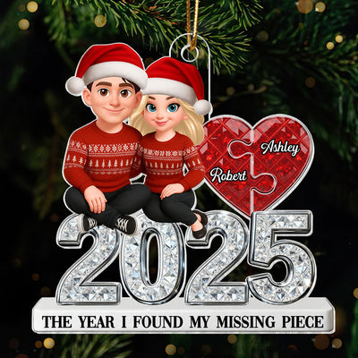 3D Effect Shining Effect Beautiful Couple The Year I Found My Missing Piece - Personalized Acrylic Ornament