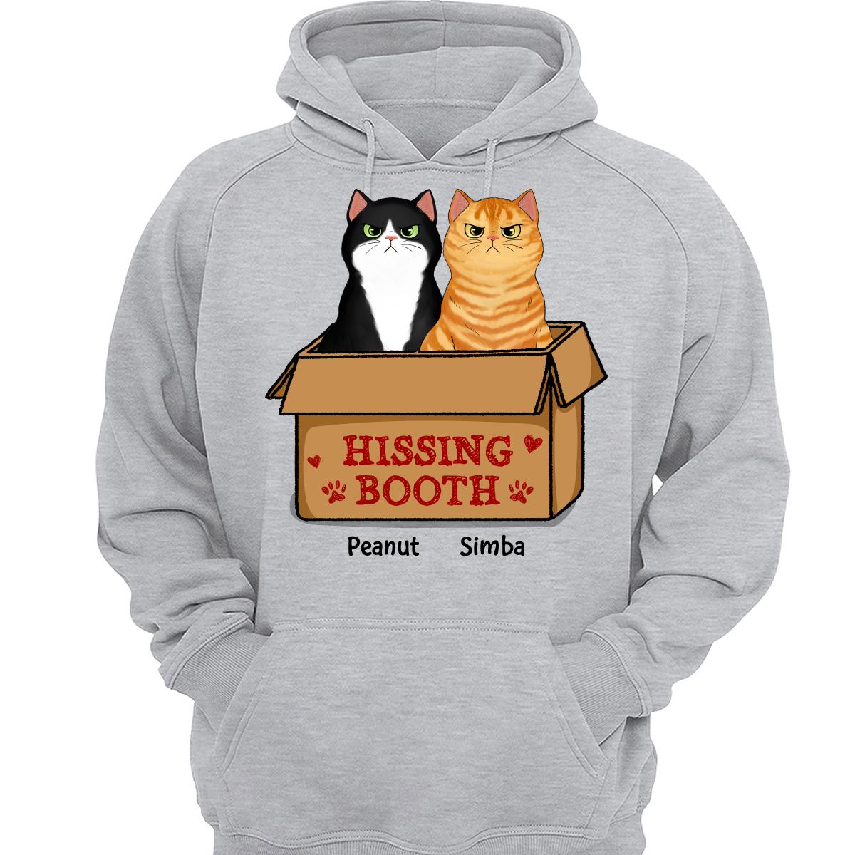 Hissing Booth Grumpy Fluffy Cat Funny Gift For Cat Lover Personalized Shirt