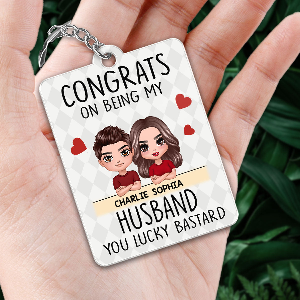 Congrats On Being Couple Doll Favorite Song QR Code Personalized Acrylic Keychain