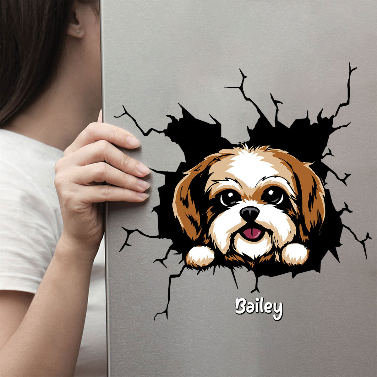 Funny Dog Decor On Car Fridge Window Personalized Decal