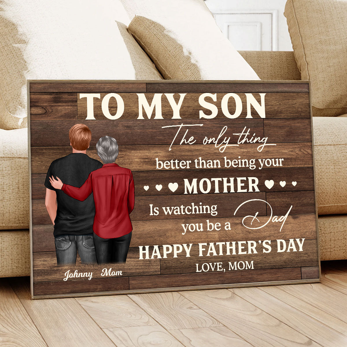 To My Son From Dad Mom Happy Father's Day Personalized Poster, Heartfelt 2025 Father's Day Gift For Son