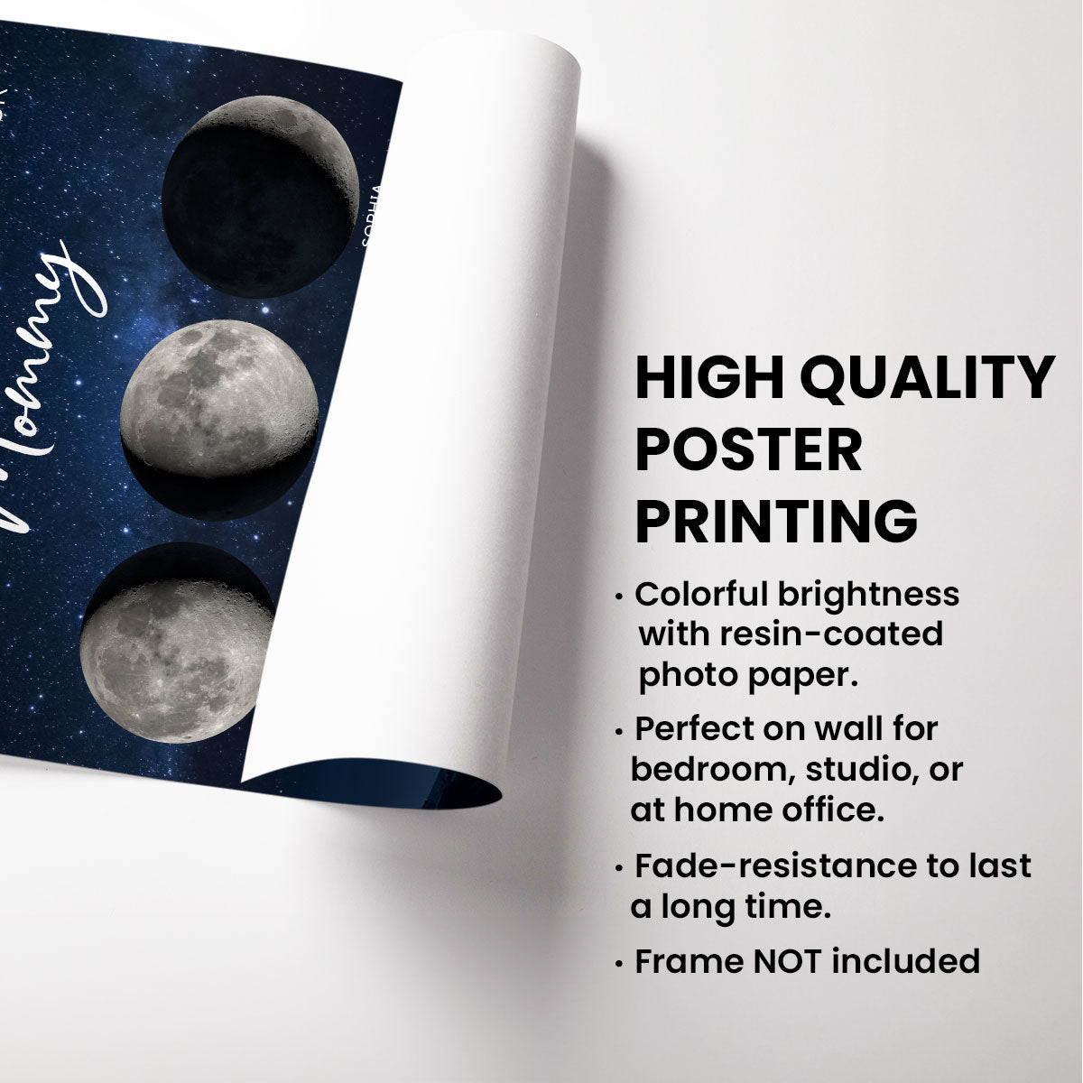 Under These Moons You Became Our Mom Grandma Birth Moon Phase Art Personalized Poster