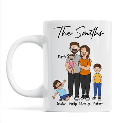 Funny Family Style Dad Mom And Kids Personalized Mug