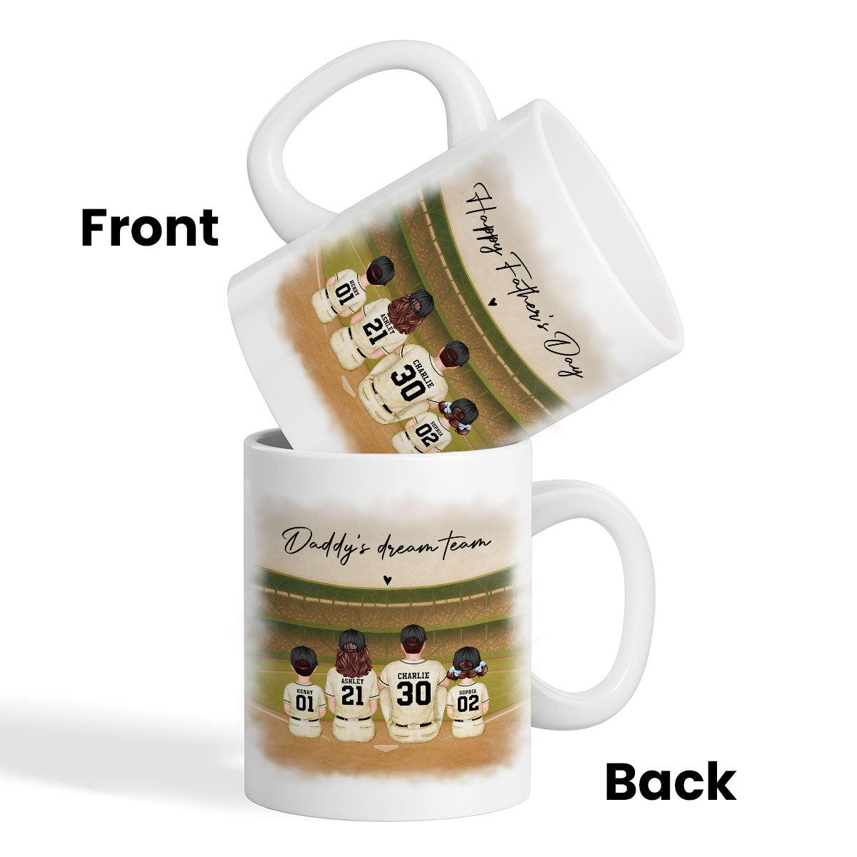 Retro Vintage Baseball Daddy's Dream Team Mug, Gift For Dad
