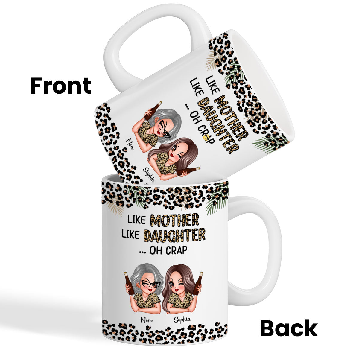 Like Mother Like Daughter Oh Crap Personalized Mug, Gift For Mom