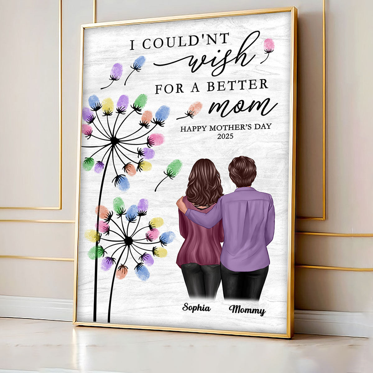 I Couldn't Wish For A Better Mom Personalized Poster, Mother's Day gift