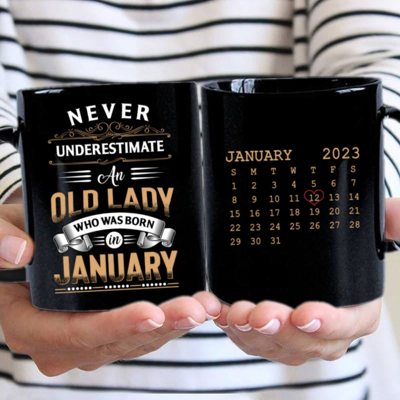 Never Underestimate An Old Lady Birthday Gift Personalized Mug