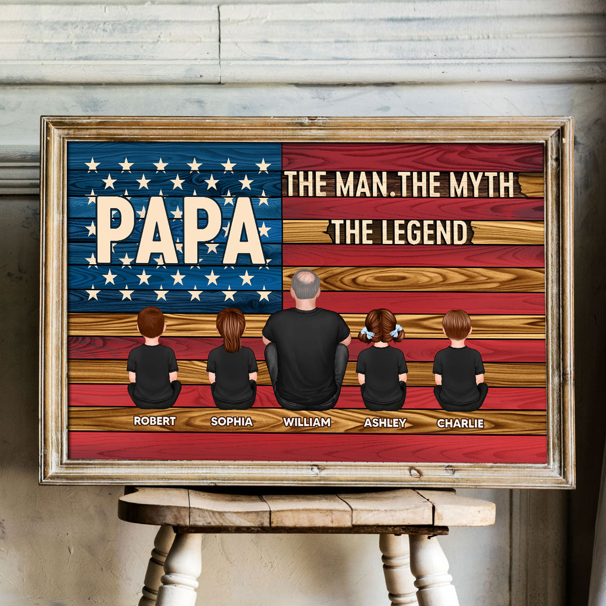Grandpa The Man The Myth The Legend Personalized Poster, Gift For Grandpa