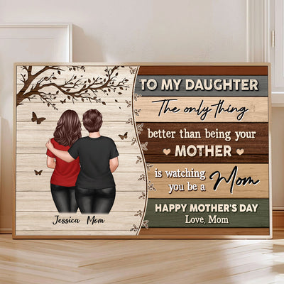 To My Daughter From Mom Happy Mother's Day Colorful Pallets Texture - Personalized Poster - Heartfelt Gift For Daughter