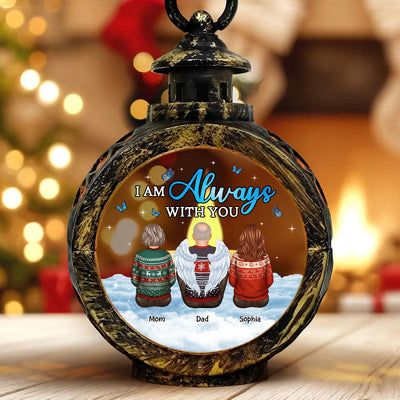 Always With You Sky Family Members Grandma Grandpa Dad Mom Kids Dogs Cats Christmas Personalized Lantern Ornament, Memorial Remembrance Gift