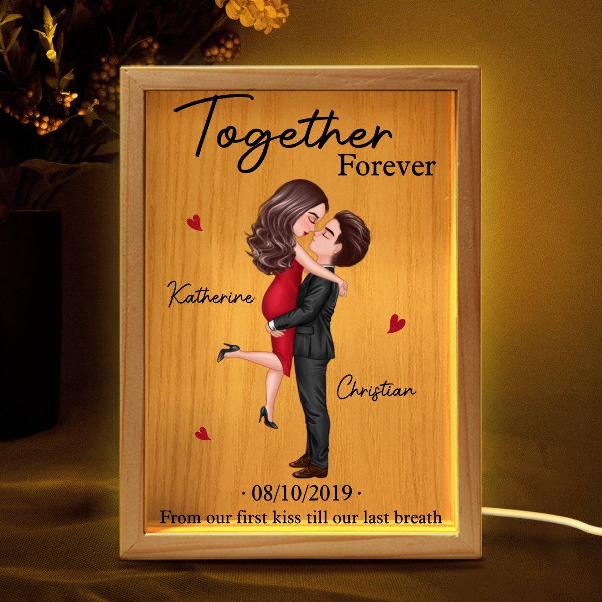Annoying Each Other Together Forever, Couple Personalized Frame Light Box, Anniversary Gift For Her, Gift For Him