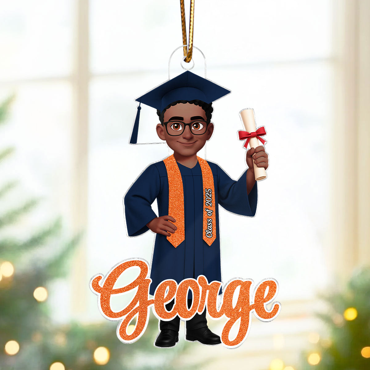3D Effect Senior - Personalized Acrylic Ornament - Christmas Gift Graduation Gift For Daugter Son Granddaughter Grandson