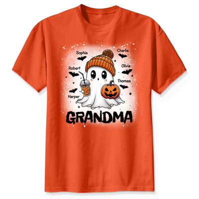 Boo Grandma Fall Season Halloween Custom Grandkids Names Personalized Shirt