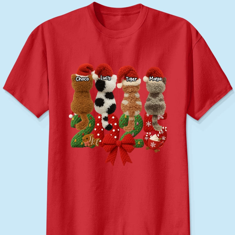2025 Cat Lovers Latch Hook Yarn Faux - Personalized Sweatshirt - Christmas Gift for Cat Moms, Cat Dads