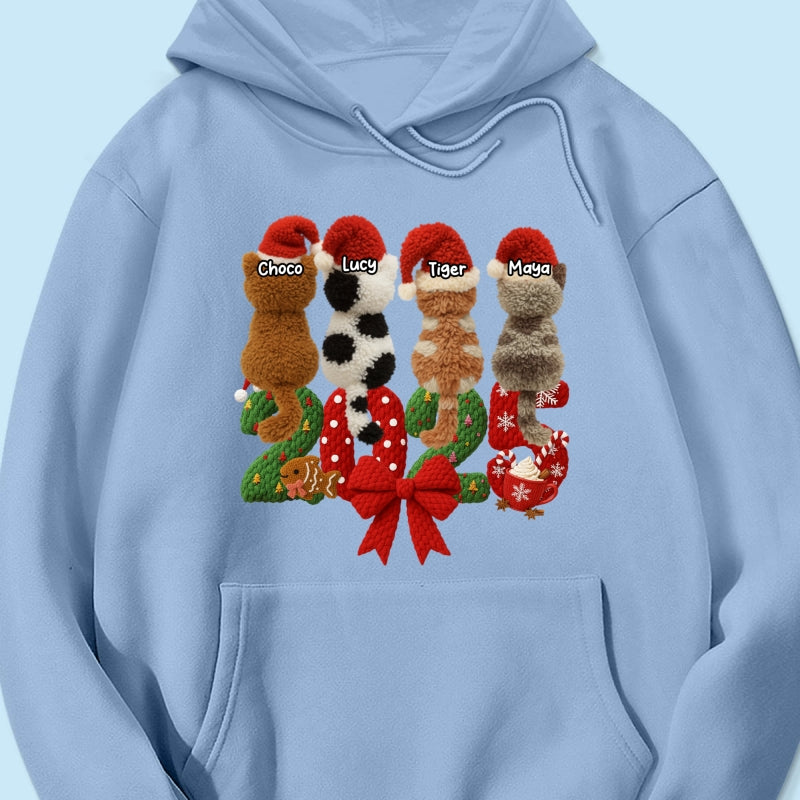 2025 Cat Lovers Latch Hook Yarn Faux - Personalized Sweatshirt - Christmas Gift for Cat Moms, Cat Dads