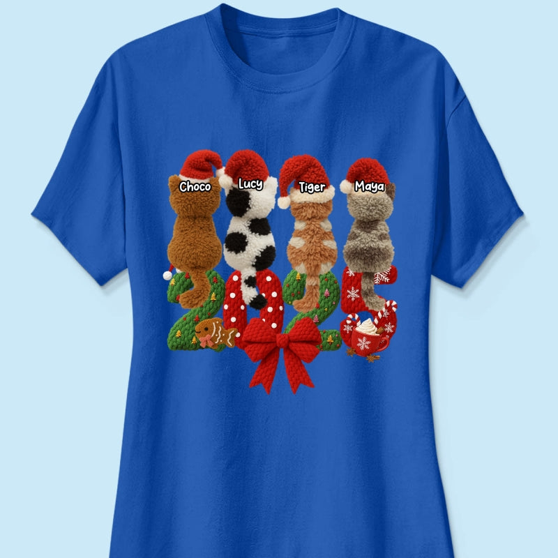 2025 Cat Lovers Latch Hook Yarn Faux - Personalized Sweatshirt - Christmas Gift for Cat Moms, Cat Dads