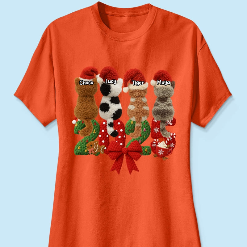 2025 Cat Lovers Latch Hook Yarn Faux - Personalized Sweatshirt - Christmas Gift for Cat Moms, Cat Dads