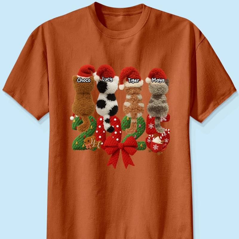 2025 Cat Lovers Latch Hook Yarn Faux - Personalized Sweatshirt - Christmas Gift for Cat Moms, Cat Dads