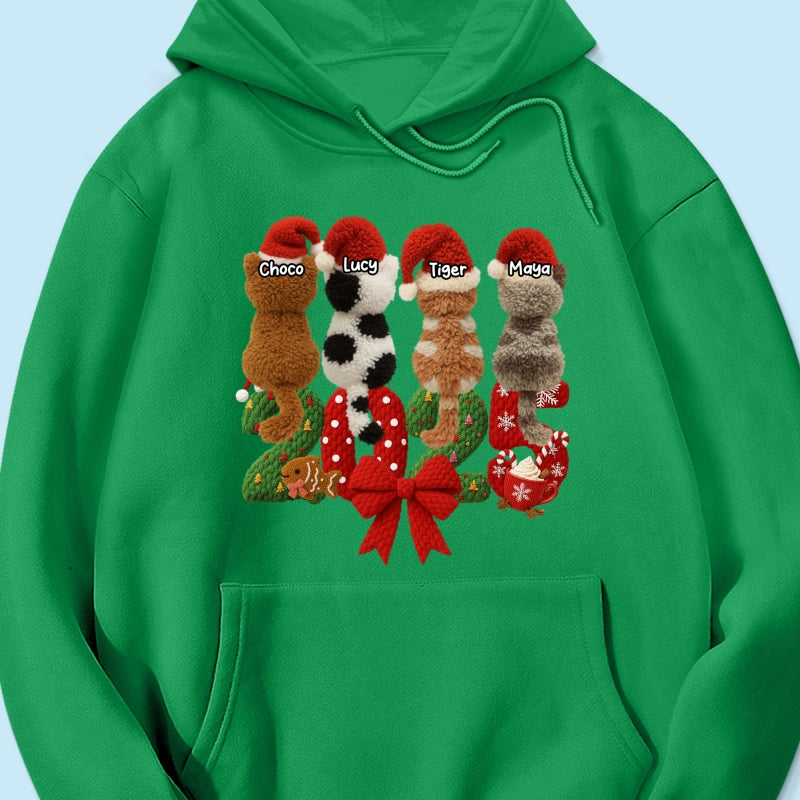 2025 Cat Lovers Latch Hook Yarn Faux - Personalized Sweatshirt - Christmas Gift for Cat Moms, Cat Dads
