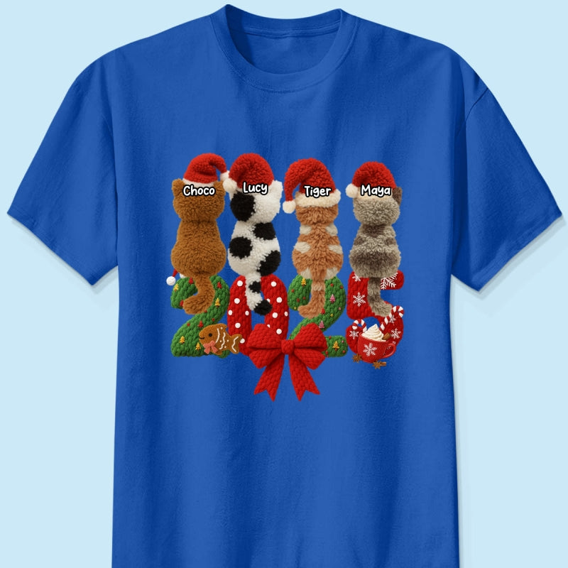 2025 Cat Lovers Latch Hook Yarn Faux - Personalized Sweatshirt - Christmas Gift for Cat Moms, Cat Dads