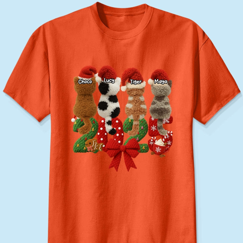 2025 Cat Lovers Latch Hook Yarn Faux - Personalized Sweatshirt - Christmas Gift for Cat Moms, Cat Dads