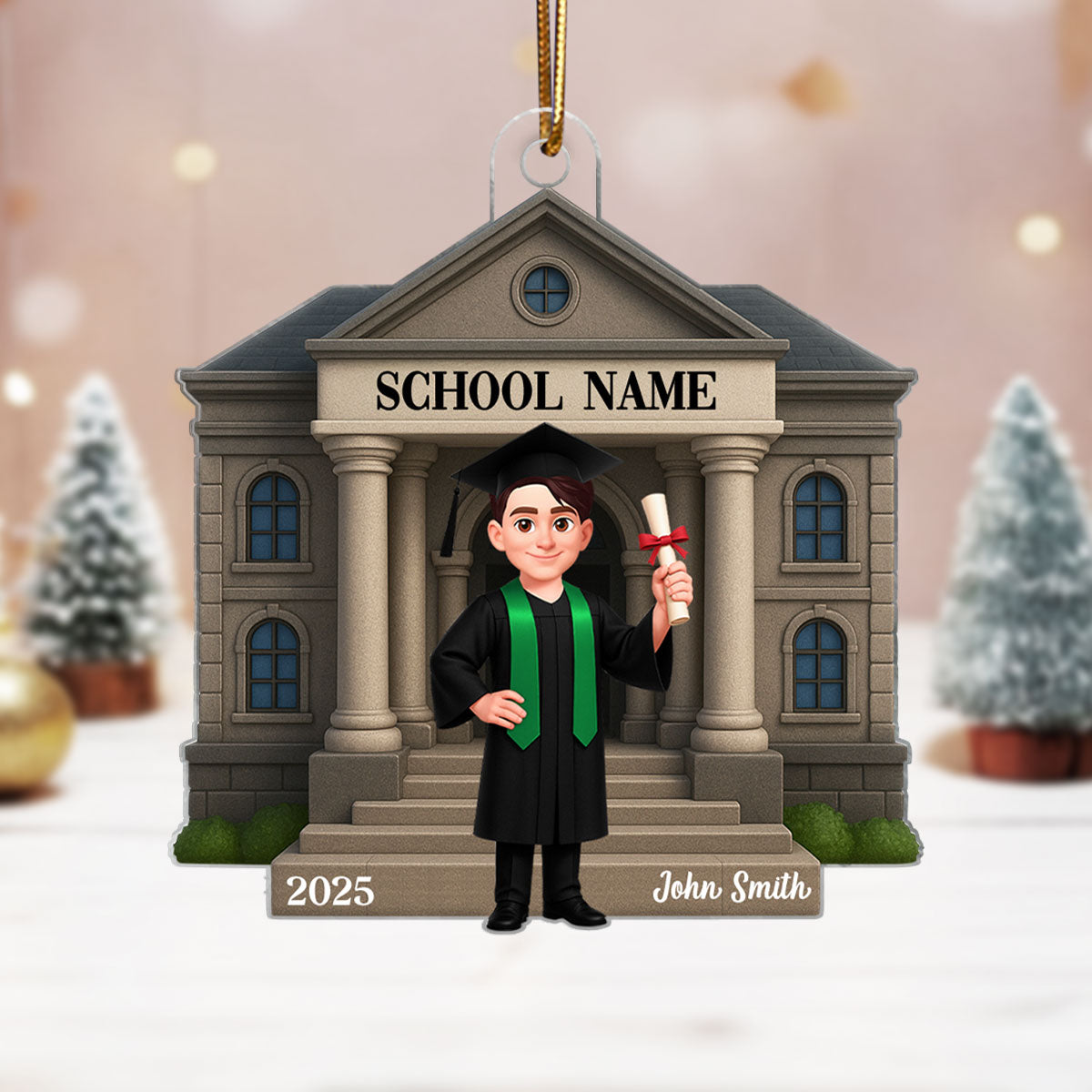 Graduation Keepsake 3D Effect - Personalized Acrylic Ornament - Graduation Christmas Gift