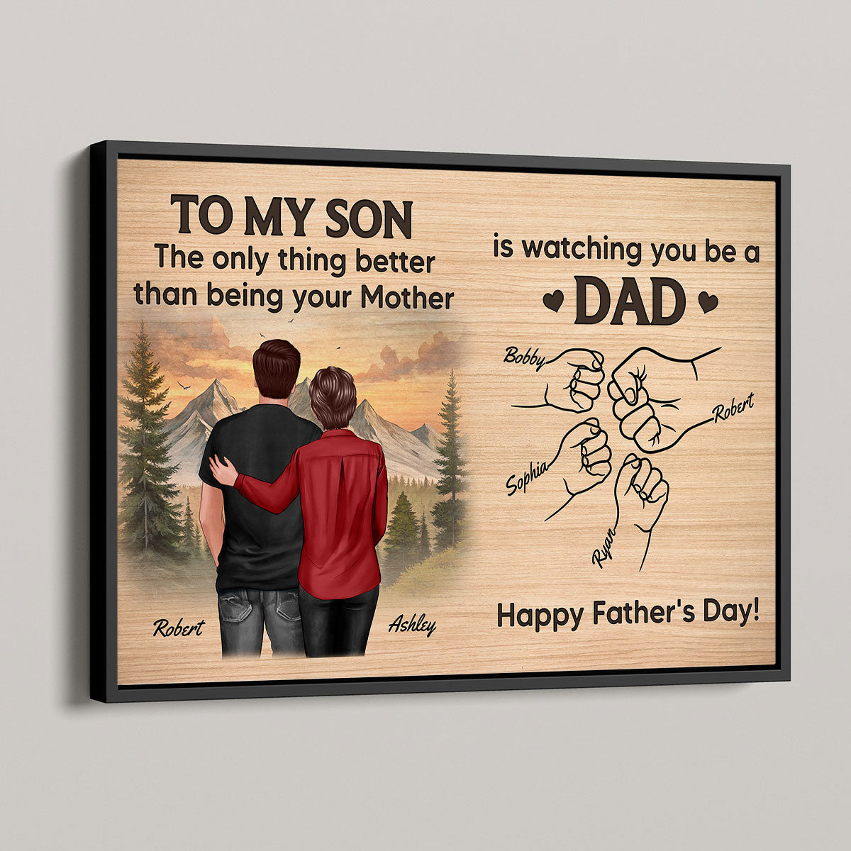 From Mom Dad To Son Watching You Be A Dad Personalized Poster, Gift For Son