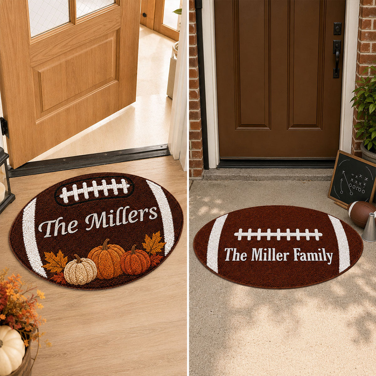 Trending Football Decor - Personalized Doormat - Fall Season Gift For Family, Boy, Girl