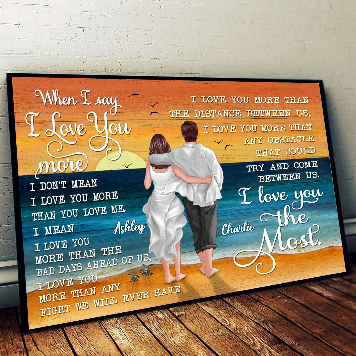 When I Say I Love You More Beach Summer Personalized Horizontal Poster