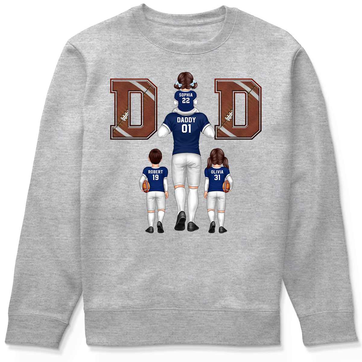 American Football Dad Fan Piggy Back Personalized Shirt, Unique 2025 Father's Day Gift For Dad, For Grandpa, For Husband