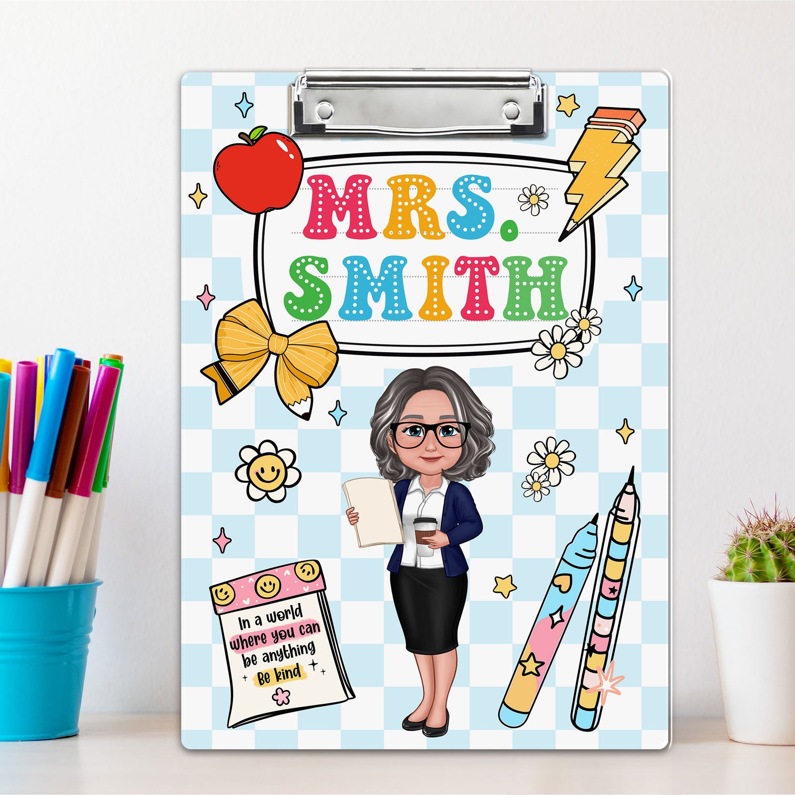Custom Teacher Clipboard With Name, Personalized Teacher Gifts, Back To School Gift, Thank You Gift for Teacher, Teacher Appreciation Gift