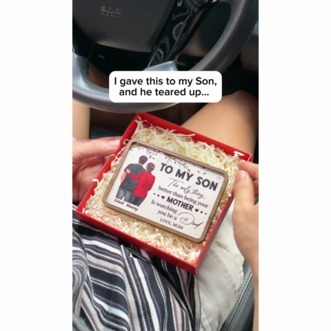 To My Son From Mom Watching You Be A Dad Personalized Car Visor, Father's Day Gift For Son